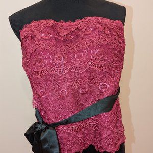 BEBE Bella Lace NWT plum bustier XXS